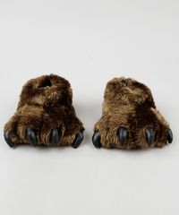 Pantufa-Infantil-Palomino-Pata-de-Urso-em-Pelucia-Marrom-9855775-Marrom_5