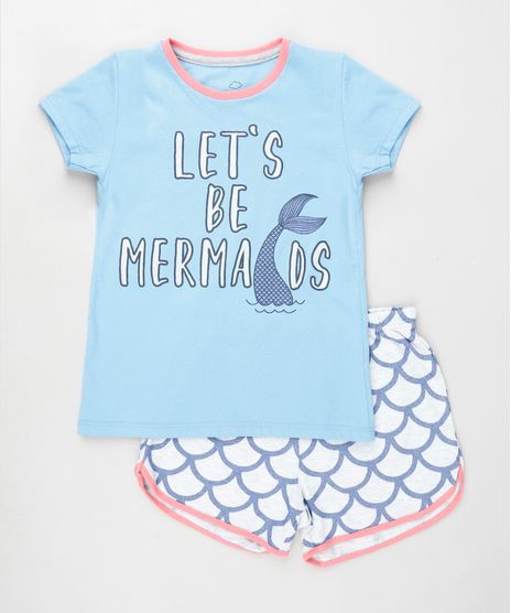 Pijama-Infantil-Sereia--Let-s-Be-Mermaids--Manga-Curta-Azul-Claro-9879741-Azul_Claro_1