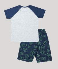 Pijama-Infantil-Minecraft-Raglan-Manga-Curta-Cinza-Mescla-9878560-Cinza_Mescla_2