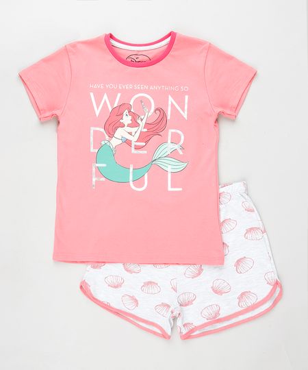 Pijama-Infantil-Pequena-Sereia-Ariel-Manga-Curta-Rosa-9879744-Rosa_1