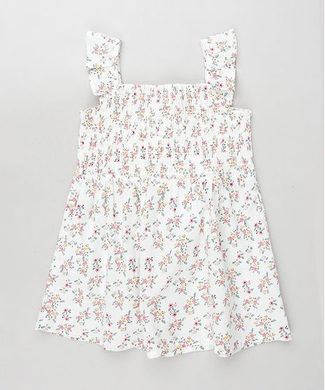 Vestido-Infantil-Estampado-Floral-com-Lastex-e-Babado-Alca-Media-Branco-9796108-Branco_1