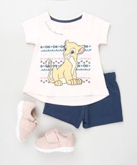 Conjunto-Infantil-Nala-O-Rei-Leao-de-Blusa-Manga-Curta-Rosa-Claro---Short-em-Moletom-Azul-Marinho-9880768-Azul_Marinho_3