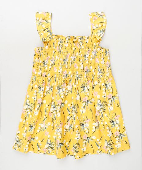 Vestido-Infantil-Estampdo-Floral-com-Babado-e-Lastex-Amarelo-9796105-Amarelo_1