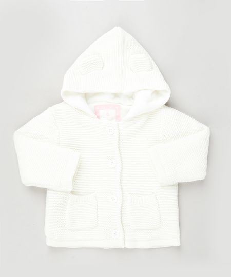 Blusao-Infantil-em-Trico-com-Capuz-e-Orelhas-Branco-9851830-Branco_1
