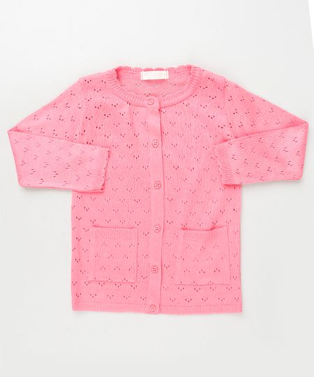 Cardigan-Infantil-em-Trico-Texturizado-com-Bolsos-Pink-9933966-Pink_1