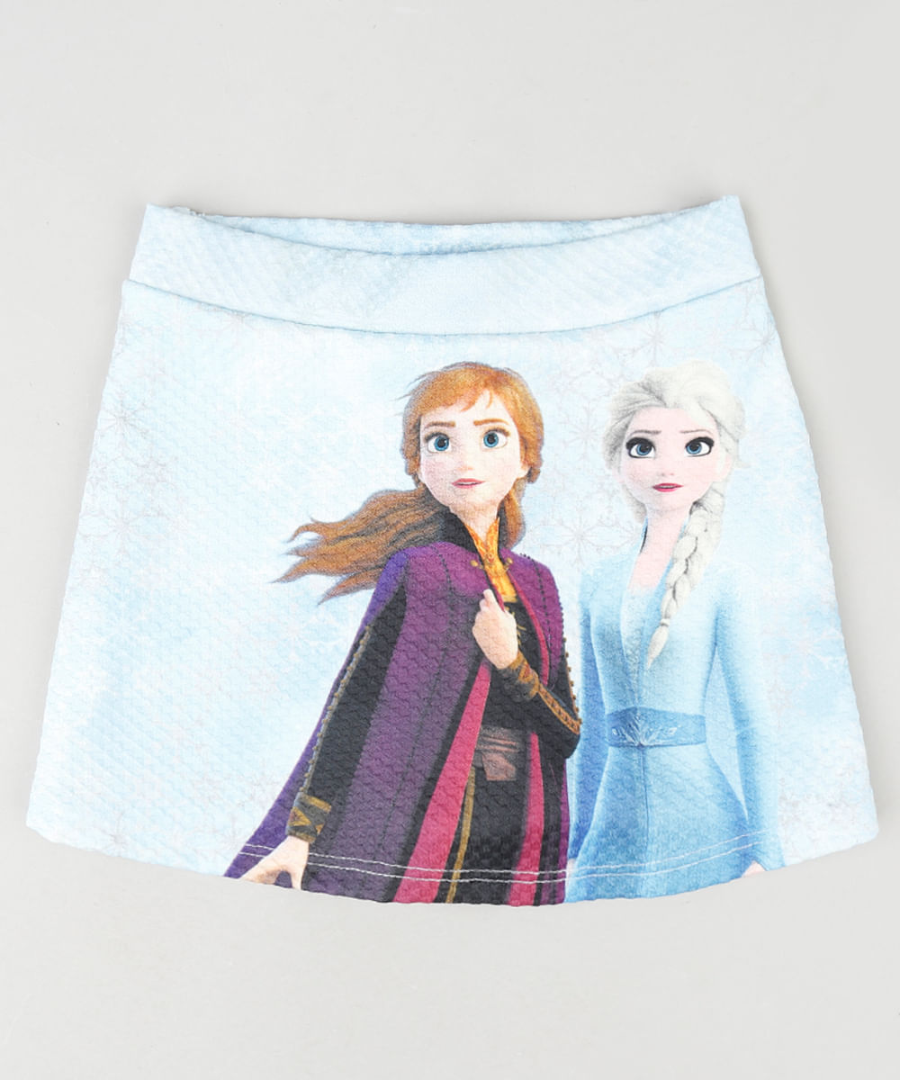 Short Saia Infantil Frozen Azul