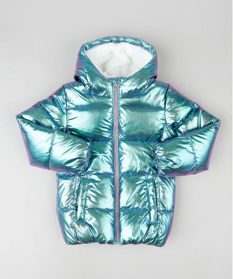 Jaqueta-Puffer-Infantil-Metalizada-com-Capuz-e-Pelo-Verde-Agua-9809165-Verde_Agua_1
