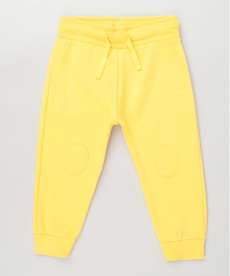 Calca-Infantil-em-Moletom-com-Joelheiras-Amarela-9929712-Amarelo_1