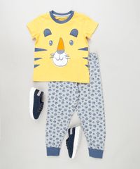 Pijama-Infantil-Tigre-Manga-Curta-Amarelo-9879628-Amarelo_3