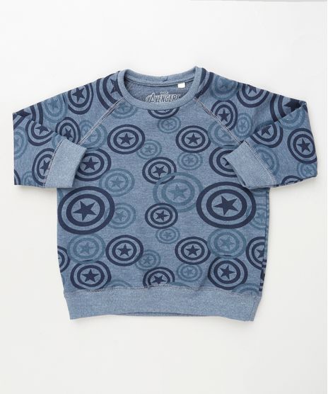 Blusao-Infantil-Capitao-America-em-Moletom--Azul-Escuro-9871529-Azul_Escuro_1
