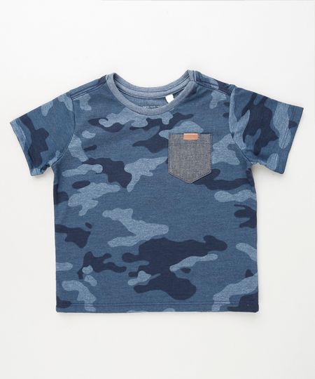 Camiseta-Infantil-Estampada-Camuflada-com-Bolso-Manga-Curta-Azul-Escuro-9871533-Azul_Escuro_1