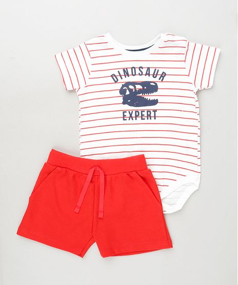 Conjunto-Infantil-de-Body-Listrado-Manga-Curta-Branco---Short-Vermelho-9929719-Vermelho_1