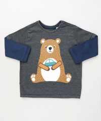 Camiseta-Infantil-com-Estampa-Interativa-de-Urso-Manga-Longa-Cinza-Mescla-Escuro-9910443-Cinza_Mescla_Escuro_1