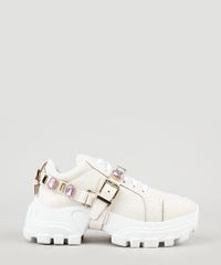 Tenis-Feminino-Oneself-Chunky-com-Pedras-e-Fivela-Bege-9943072-Bege_2 Tenis-Feminino-Oneself-Chunky-com-Pedras-e-Fivela-Bege-9943072-Bege_2