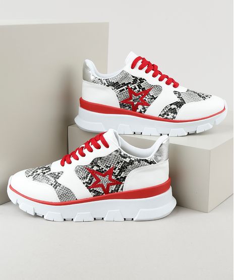 Tenis-Feminino-Oneself-Chunky-com-Recorte-Animal-Print-Cobra-e-Estrela-Branco-9943068-Branco_1