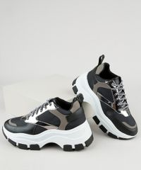 Tenis-Feminino-Oneself-Chunky-com-Recorte-Metalizado-Preto-9943073-Preto_1