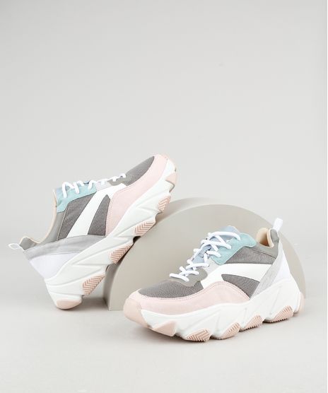 Tenis-Feminino-Oneself-Chunky-com-Recortes-em-Suede-Branco-9943082-Branco_1
