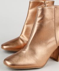 Bota-Feminina-Oneself-Cano-Curto-Salto-Medio-Bico-Quadrado-Metalizada-Dourada-9944708-Dourado_3