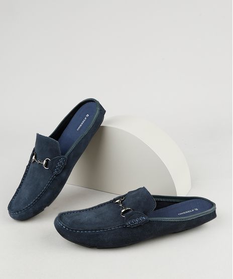 Mocassim-Mule-Masculino-Oneself-em-Suede-com-Fivela-Azul-Marinho-9945924-Azul_Marinho_1