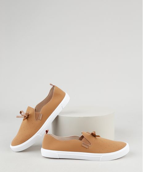 Tenis-Slip-On-Feminino-Moleca-com-Laco-Caramelo-9945774-Caramelo_1