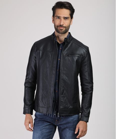 Jaqueta-Masculina-com-Micro-Furos-e--Bolso-Preta-9812232-Preto_1