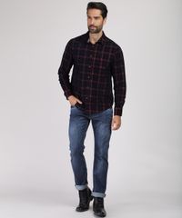 Camisa-Masculina-Comfort-Estampada-Xadrez-em-Flanela-com-Bolso-Manga-Longa-Azul-Marinho-9809554-Azul_Marinho_3