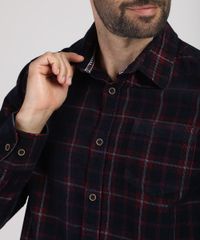 Camisa-Masculina-Comfort-Estampada-Xadrez-em-Flanela-com-Bolso-Manga-Longa-Azul-Marinho-9809554-Azul_Marinho_4