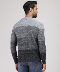 Sueter-Masculino-Degrade-Listrado-em-Trico-Gola-Careca--Cinza-Mescla-Claro-9801196-Cinza_Mescla_Claro_2