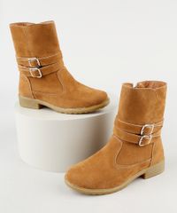 Bota-Infantil-Palomino-Cano-Medio-em-Suede-com-Fivelas-Bege-9926411-Bege_1