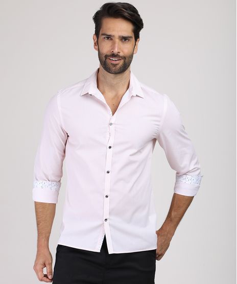 Camisa-Masculina-Slim-Estampada-Mini-Print-Manga-Longa-Rosa-Claro-9817483-Rosa_Claro_1