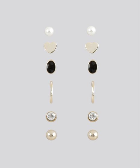 Kit-de-6-Brincos-Dourado-8627705-Dourado_1