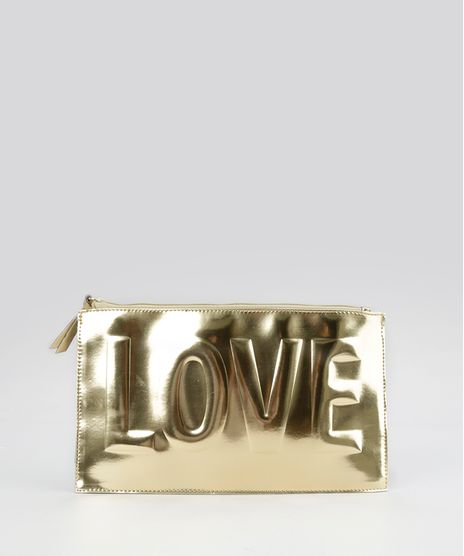 Necessaire--LOVE---Metalizada-Dourada-8617670-Dourado_1