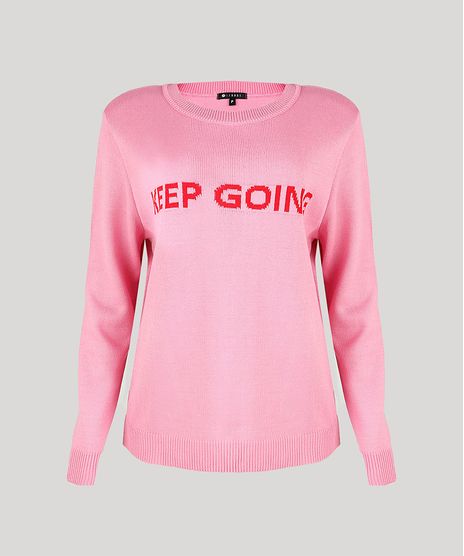 Sueter-Feminino-Mindset--Keep-Going--em-Trico-Decote-Redondo-Rosa-9949322-Rosa_1