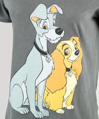 T-Shirt-Feminina-Mindset-A-Dama-e-o-Vagabundo-Manga-Curta-Decote-Redondo-Chumbo-9946728-Chumbo_3