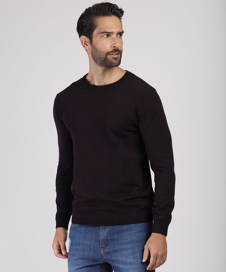 Sueter-Masculino-em-Trico-Gola-Careca-Vinho-9780961-Vinho_1