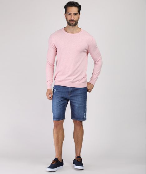 sueter masculino rosa bebe