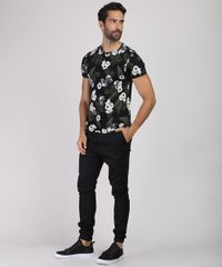 Camiseta-Masculina-Slim-Estampada-Floral-com-Caveira-Manga-Curta-Gola-Careca-Preta-9607369-Preto_3