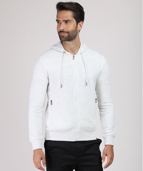 Blusao-Masculino-Slim-em-Moletom-Felpado-com-Capuz-Cinza-Mescla-Claro-9782700-Cinza_Mescla_Claro_1
