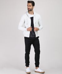 Blusao-Masculino-Slim-em-Moletom-Felpado-com-Capuz-Cinza-Mescla-Claro-9782700-Cinza_Mescla_Claro_3