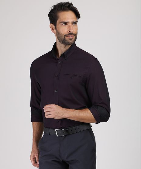 Camisa-Social-Masculina-Comfort-com-Bolso-Manga-Longa-Roxa-9831769-Roxo_1