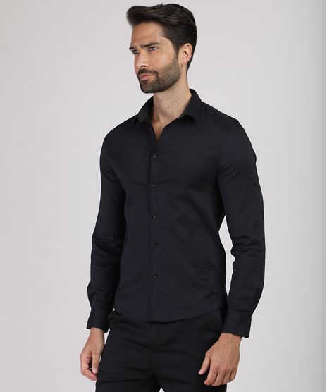 Camisa-Masculina-Super-Slim-Manga-Longa-Preta-9663547-Preto_1