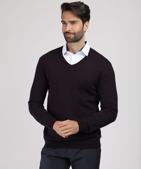 Sueter-Masculino-em-Trico-Gola-V-Vinho-9784342-Vinho_1 Sueter-Masculino-em-Trico-Gola-V-Vinho-9784342-Vinho_1
