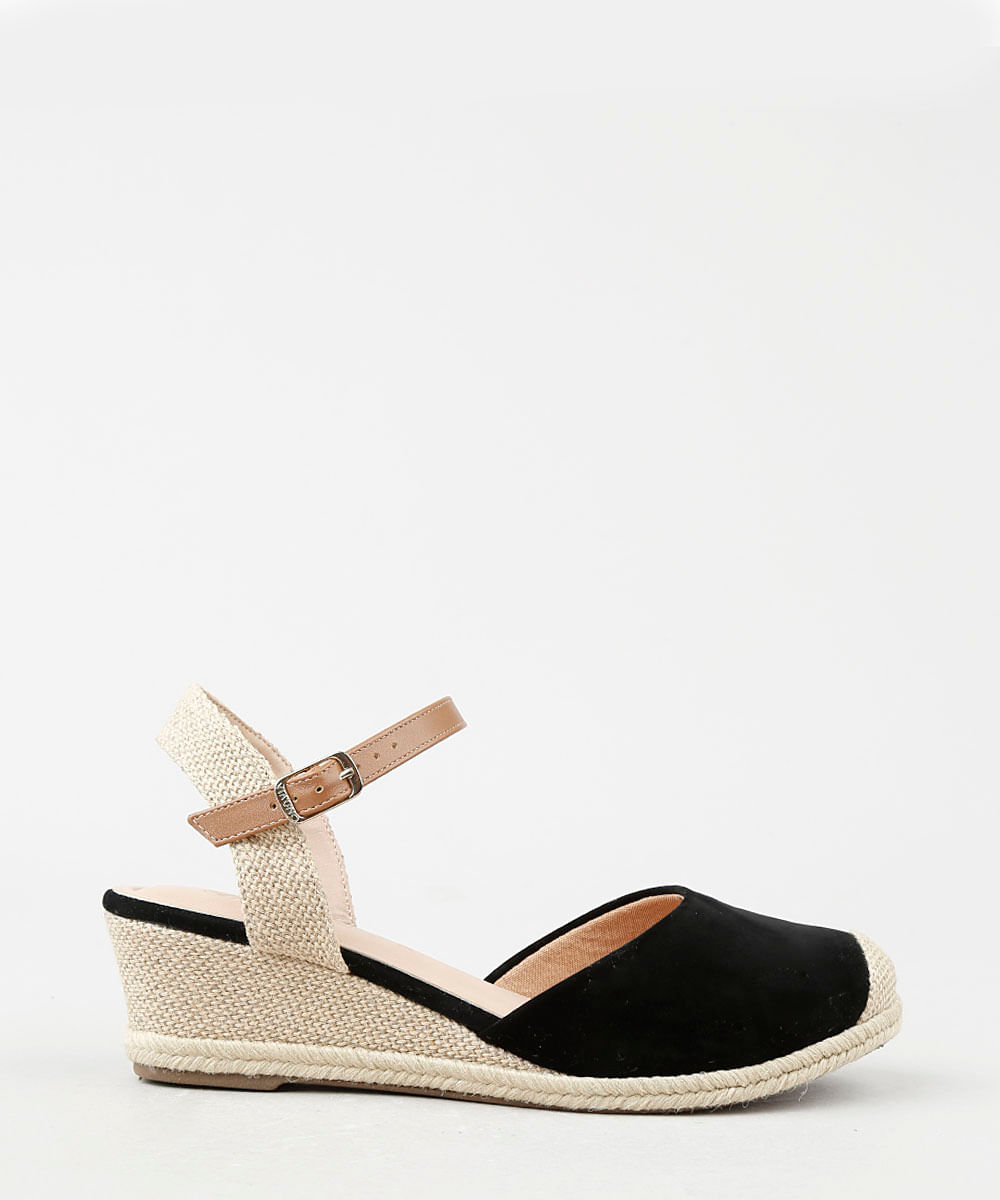 espadrille anabela via uno em suede feminina