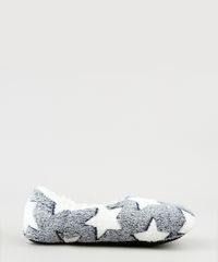 Pantufa-Feminina-Estampada-de-Estrelas-em-Pelucia--Cinza-9849648-Cinza_2
