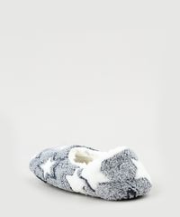 Pantufa-Feminina-Estampada-de-Estrelas-em-Pelucia--Cinza-9849648-Cinza_4