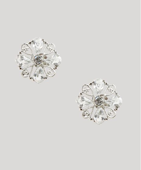 Brinco-Feminino-Flor-com-Pedra-Zirconia-Prateado-9883565-Prateado_1