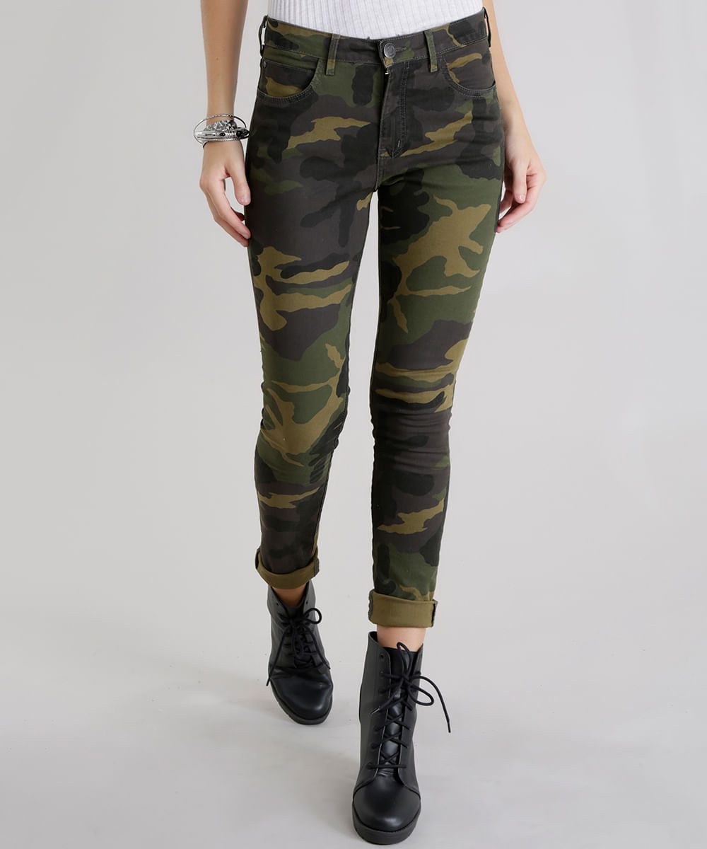 calça jeans feminina militar