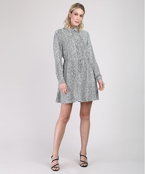 vestido chemise animal print