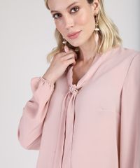 Blusa-Feminina-em-Crepe-com-Gola-Laco-Manga-Bufante-Rose-9847975-Rose_4