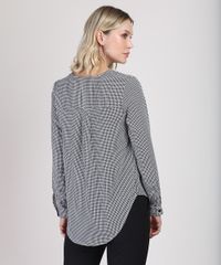Blusa-Feminina-Ampla-Estampada-Pied-de-Poule-Manga-Longa-Decote-V-Preta-9822198-Preto_2